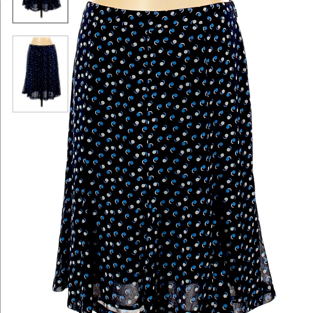 Talbots Navy Polka Dot Fit and Flare skirt